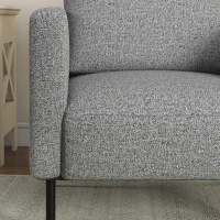 HOMCOM Sofá de Sala Sofá em Tecido 1 Lugar Revestimento Aspecto Linho Pés em Aço 79x76x65 cm Cinza Preto(m-5)