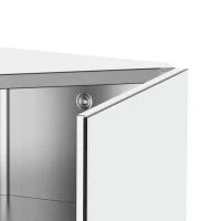 HOMCOM Armário de Canto para Banheiro em Aço com Porta de Espelho Fecho Magnético 3 Prateleiras Economizador de Espaço 60x30x18,4 cm(m-4)