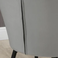 HOMCOM Set 2 Cadeiras de Jantar Nórdicas Estofadas com Braços Curvos em Tecido de Veludo 54x57x80 cm Cinza Escuro(m-3)