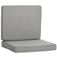 Outsunny Conjunto de 2 Almofadas de Cadeira Almofadas de Assento Removíveis Almofadas Acolchoadas com Espuma de Poliéster Cinza Claro