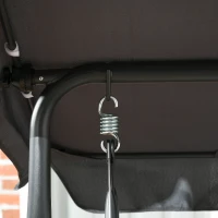 Outsunny Baloiço de Jardim 3 Lugares com Telhado de Inclinação Ajustável e Porta Copos e Bandejas de Assento Ergonómico(m-5)