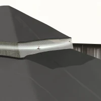 Outsunny Lona de Substituição para Pérgola Lona de Pérgula 4x3 m Teto Duplo com Orifícios de Drenagem Poliéster 370 g/㎡ Cinza(m-4)
