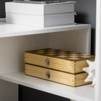 HOMCOM Secretária de Canto Secretária de Computador em Forma de L com Prateleiras de 4 Níveis em Madeira 120x80x176 cm Branco(m-4)