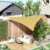 Outsunny Véu de Sombra Triangular de Grande Porte 5x5x5 m Polietileno de Alta densidade Resistente Aos Raios UV Cor de Areia(m-2)