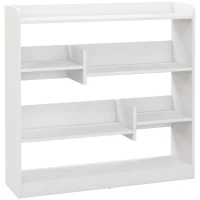 HOMCOM Biblioteca Estante de Armazenamento 90x24x91 cm 4 Níveis 3 Painéis Traseiros Painéis de Partículas Branco(m-1)