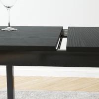 HOMCOM Mesa de Jantar Dobrável e Extensível para 4-6 Pessoas Pés em Aço para Espaços Pequenos Sala de Jantar Preto(m-5)