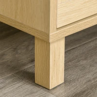 HOMCOM Cómoda 3 Gavetas em Vime 80x40x80 cm MDF Aspeto Madeira Clara(m-5)