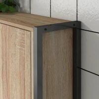 Kleankin Prateleira de Banheiro Móvel de Banheiro Acima Do Vaso Sanitário com Armário de 2 Portas e Prateleira Aberta(m-4)