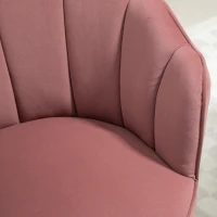 HOMCOM Sofá Concha Sofá de Sala Quarto com Encosto e Almofada em Veludo Pernas em Madeira de Seringueira 66x66x78,5 cm Rosa(m-4)