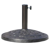 Outsunny Pé de Guarda Sol Base de Peso para Guarda Sol Redondo Resina Imitação de Ferro Fundido Motivo Rosácea Ø 49 cm 14 Kg Bronze(m-7)