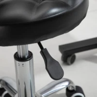 HOMCOM Banco de Massagem com Rodízios Altura Ajustável Giratório 360° Assento Sintético Acolchoado Preto(m-4)
