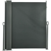 Outsunny Duplo Toldo Lateral Biombo Tela Retrátil 6x1,60 m Poliéster Anti UV Cinza(m-7)