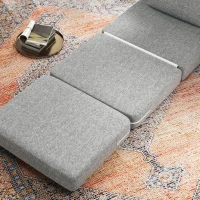 HOMCOM Poltrona Chaise Dobrável 3 em 1 com Travesseiro Conversível Colchonete Dobrável para Visitas Sala de Estar Escritório Cinza(m-5)