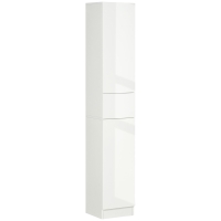 kleankin Columna de Baño con 1 Cajón y 5 Estantes Abiertos Mueble Auxiliar de Baño Estilo Moderno 30x28x170 cm Blanco