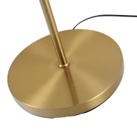 HOMCOM Candeeiro estilo Candeeiro de Pé para Sala Néo Retro 2 Cabeças Esféricas Máx. 40 W Metal Dourado(m-4)