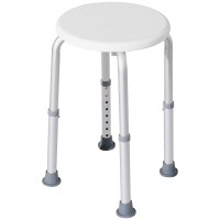 HOMCOM Taburete de Ducha de Aluminio con Altura Regulable Antideslizante Carga 136 kg para Ancianos y Discapacitados