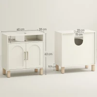 HOMCOM Móvel de Banheiro Sob Pia Móvel de Banheiro Armário 2 Portas com Prateleira Ajustável 60x30x63 cm Branco(m-3)