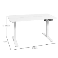 Vinsetto Secretária Ajustável em Altura 140x70x116 cm Branco(m-3)