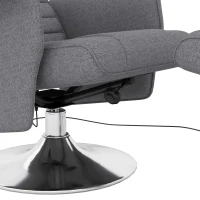 HOMCOM Cadeira de Massagem com Pufe Encosto Inclinável 78x95x88 cm Cinza Escuro(m-5)