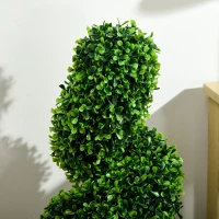HOMCOM Letra em Espiral Conjunto de 2 Plantas Artificiais com Vaso 90 cm de Altura Verde(m-4)