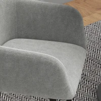 HOMCOM Set 2 Cadeiras de Jantar Nórdicas Estofadas com Braços Curvos em Tecido de Veludo 54x57x80 cm Cinza Escuro(m-4)