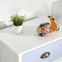 HOMCOM Toucador Móvel de Arrumação 5 Gavetas Multicoloridas com Puxadores em Metal de Concha MDF 45x30x95,4 cm(m-4)