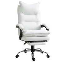 Vinsetto Cadeira de Escritório Cadeira de Escritório Ergonômica com Encosto Reclinável Altura Ajustável 66x72x130 cm Branco(m-6)