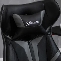 Vinsetto Cadeira de Gaming Giratória 360° Ergonómica Altura Ajustável Almofada Revestimento 67x70x106 -112 cm Cinza Claro e Preto(m-4)