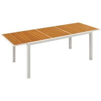 Outsunny Mesa de Jardim Extensível Mesa de Terraço Retangular para 6-8 Pessoas Capacidade 50 kg 180/240x94x73 cm Marrom(m-10)