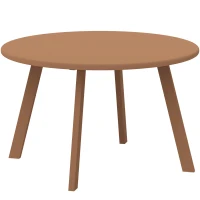 Outsunny Mesa de Café Pequena Redonda Mesa Lateral com Almofadas Antiderrapantes Estrutura em Metal para Jardim Ø 70x42 cm Laranja(m-1)