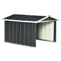 Outsunny Barracão de Jardim para Robô Corta-relva Garagem Corta-relva Chapa de Aço Cinza(m-1)