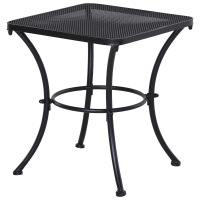 Outsunny Mesa Auxiliar Cuadrada Mesa de Jardín Exterior con Estructura de Metal para Patio Terraza Balcón Carga 30 kg 45x45x50 cm Negro