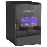 HOMCOM Cave À Vinho 15 Garrafas 39L Frigorífico para Bebidas Iluminação LED Temperatura Ajustável 8-18°C(m-1)