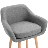 HOMCOM Bancos de Bar estilo Escandinavo Conjunto de 2 Bancos de Bar Conforto descanso para Os Pés e Braços Madeira Linho Cinza Escuro(m-4)