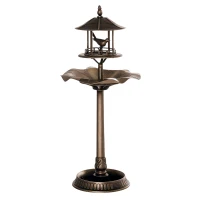 Outsunny Bain d'oiseaux Abreuvoir pour Oiseaux jardinière 3 en 1 dim. Ø 50 x 113H cm polypropylène bronze antique(m-1)
