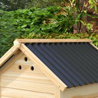Pawhut Entenhaus Entenstall Kleintierstall Resistente Às Intempéries 2 Entradas 2 Rampas 78x90x92 cm 'Natural Preto'(m-5)