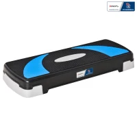 Stepper Fitness Aerobic - Aosom.fr x FFHandball - altura ajustável superfície antiderrapante 80 x 31 x 20 cm preto azul(m-6)