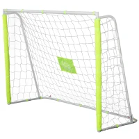HOMCOM Gol de Futebol de Exterior em Metal com Alvo e Postes em Tecido Oxford 186x62x123 cm Amarelo(m-1)