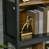 HOMCOM Biblioteca Estante Móvel de Armazenamento com 4 Níveis e 1 Porta para Sala Escritório Quarto 76,5x30x150 cm(m-5)