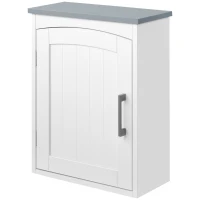 Kleankin Armário WC Suspenso Armário de Remédios Armário de Parede para Banheiro Porta Prateleira Ajustável 41x18,5x52 cm MDF Branco(m-6)