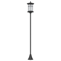 Outsunny Lampião Solar de Jardim Alto 184 cm com Luz LED Branco Frio e Ip44 Preto