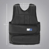 Colete ponderado ajustável - Aosom.pt x FFHandball - colete ponderado 20 Kg máx. pesos removíveis treino musculação exercício(m-3)