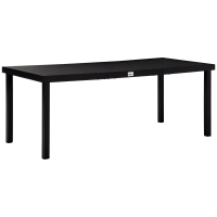 Outsunny Table à manger de jardin pour 8 personnes, table de jardin extérieure en aluminium, pour patio, terrasse, 190 x 90 x 74 cm, noir