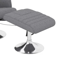 HOMCOM Cadeira de Massagem com Pufe Encosto Inclinável 78x95x88 cm Cinza Escuro(m-4)
