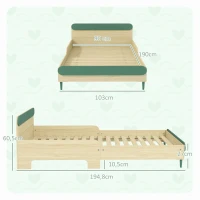 Aiyaplay Cama para Criança Cama no Chão para Crianças de 3-10 Anos com Barreira de Segurança Estrado de Ripas Incluído Verde(m-3)
