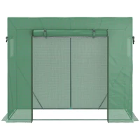Outsunny Estufa de Jardim Anti UV 2 Janelas com Tela Mosquiteira Barras de Reforço 200x77x169 cm Aço PP Verde(m-5)
