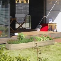 Outsunny Canteiro de Hortaliças Do Jardim 244x61,5x27 cm Feltro de Drenagem Separador Incluído Madeira de Pinho(m-2)