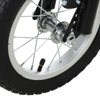 HOMCOM Trotinete para Crianças de 5-12 Anos Rodas 12" Infantil Dupla Travagem Guiador Ajustável e Suporte Lateral 100 Kg Aço Preto(m-4)