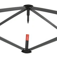 Outsunny Gazebo de Jardim 3x3 m com Mosquiteiro e Bolsa de Transporte com Rodas Cor Creme(m-4)