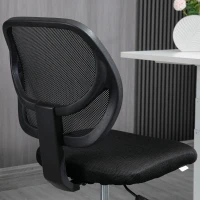 Vinsetto Cadeira de Escritório com Assento Alto em Malha Altura Ajustável 50-70 cm com Apoio de Pés Giratório 360° Preto(m-5)